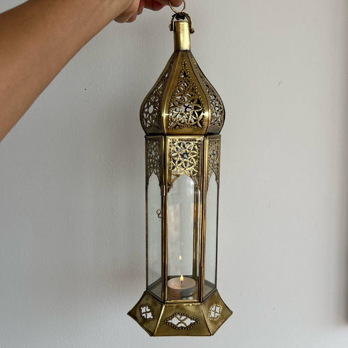 Large Moroccan Brass Candle Lantern Gift (CL 1006)